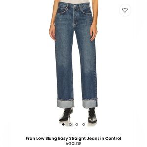 NWT‎ AGOLDE Fran Jean Low Slung Easy Straight in Control  100% Cotton Size 33